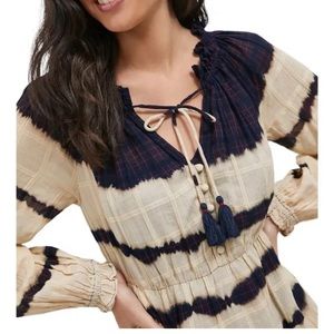 Anthropologie Navy Marin Tie-Dye Bonnie Midi Dress NWT Sz S